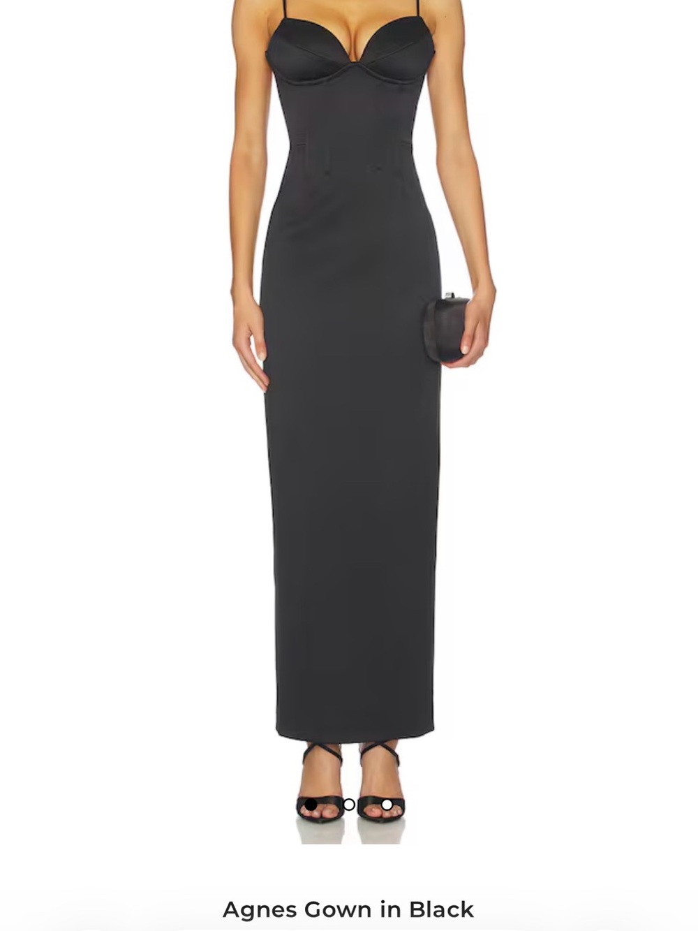NBD Black Satin Column Gown